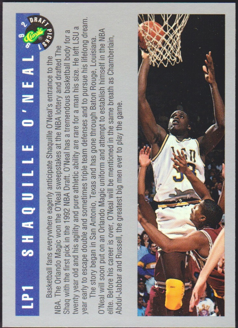 1992 Classic LPs #LP1 Shaquille O'Neal back image