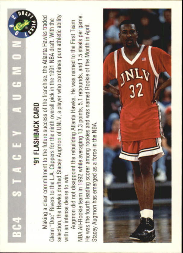 1992 Classic Magicians #BC4 Stacey Augmon back image