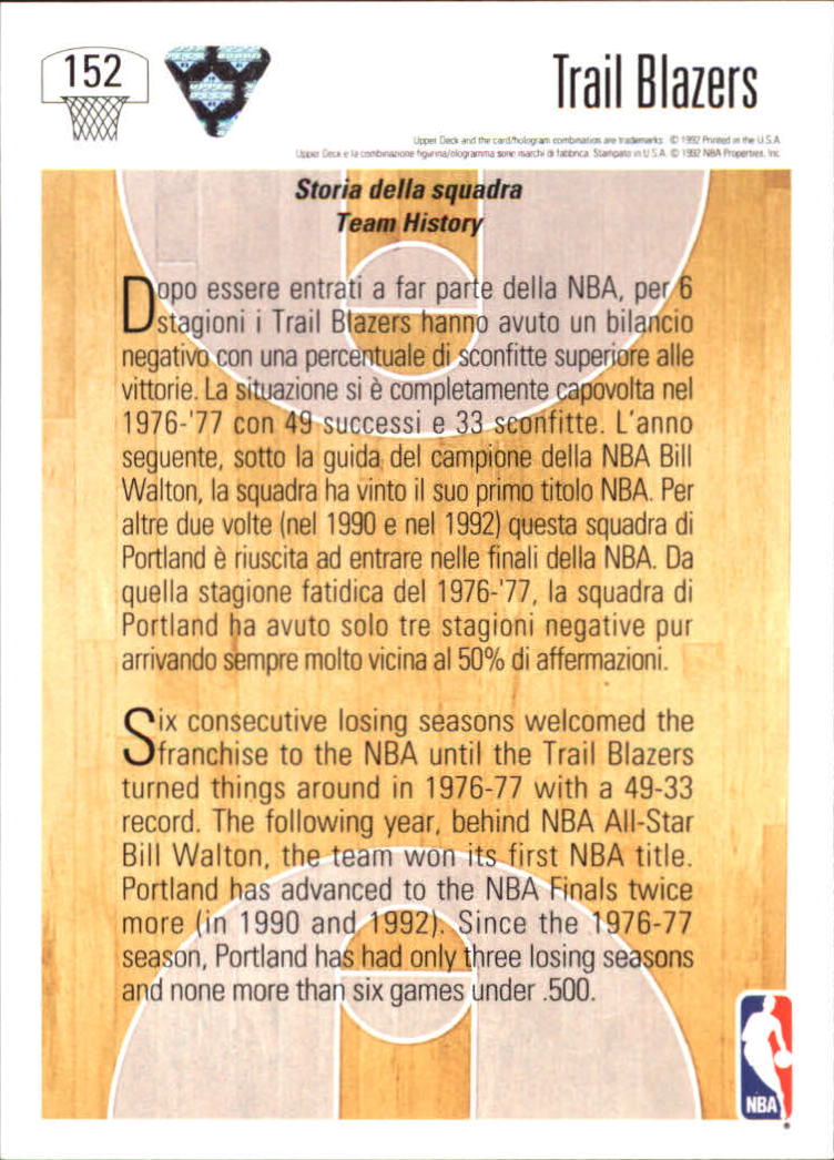 Sports Card Back