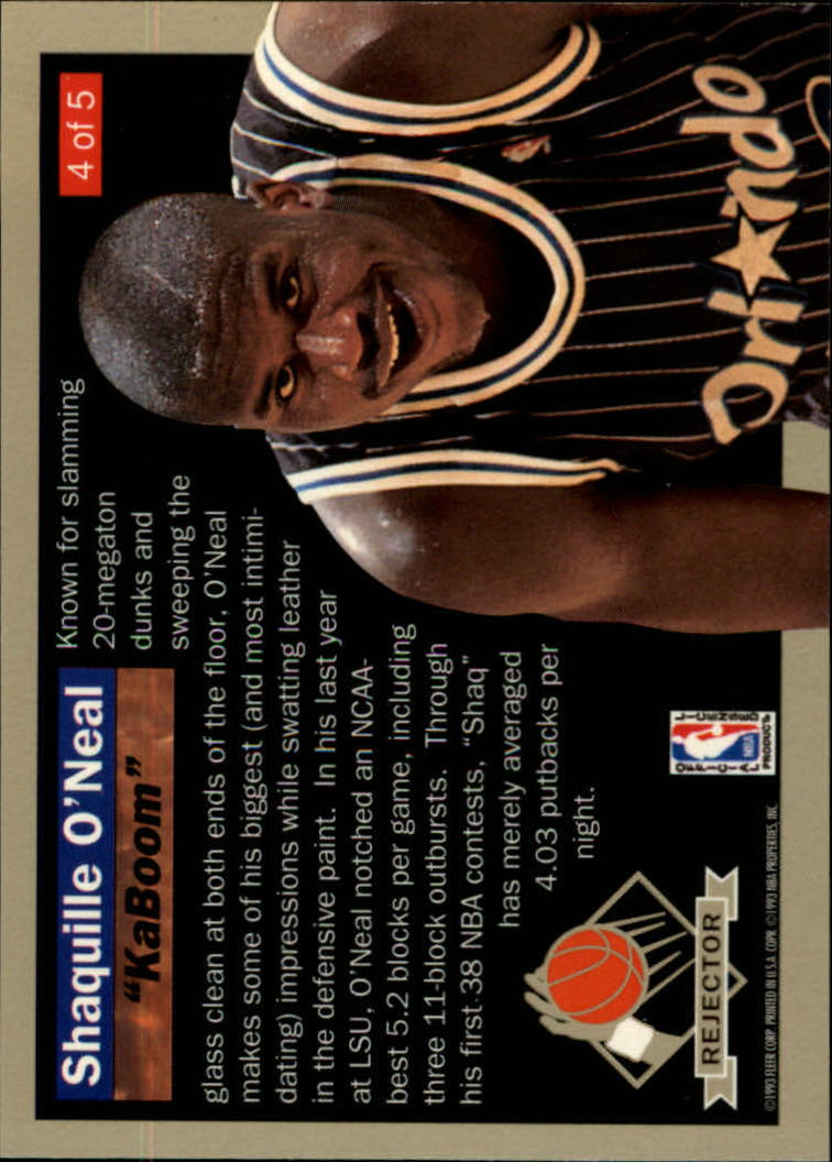 1992-93 Ultra Rejectors #4 Shaquille O'Neal back image