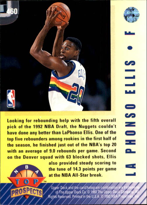 1992-93 Upper Deck #460 LaPhonso Ellis TP back image