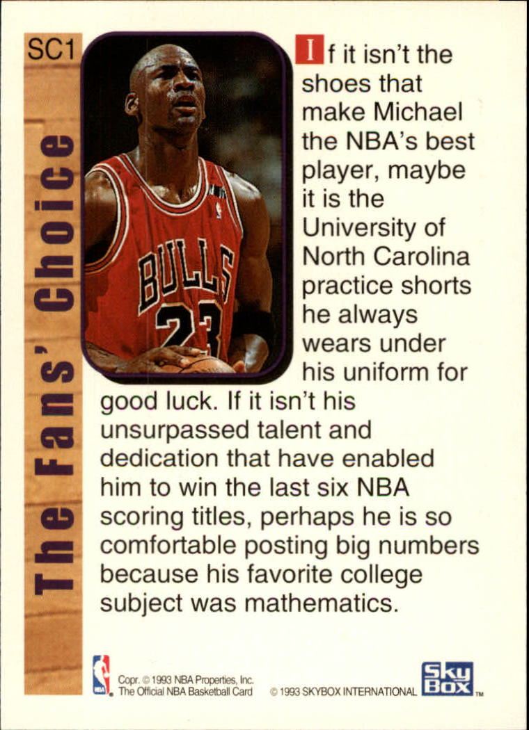 1992-93 Hoops Supreme Court #SC1 Michael Jordan back image
