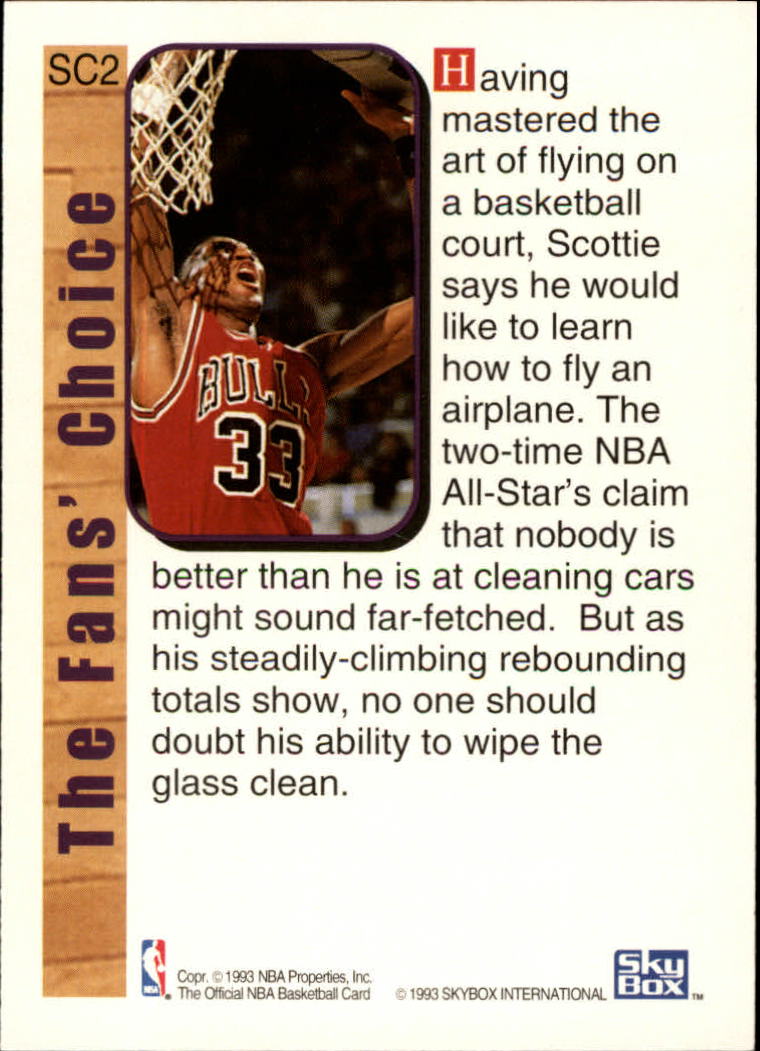 1992-93 Hoops Supreme Court #SC2 Scottie Pippen back image