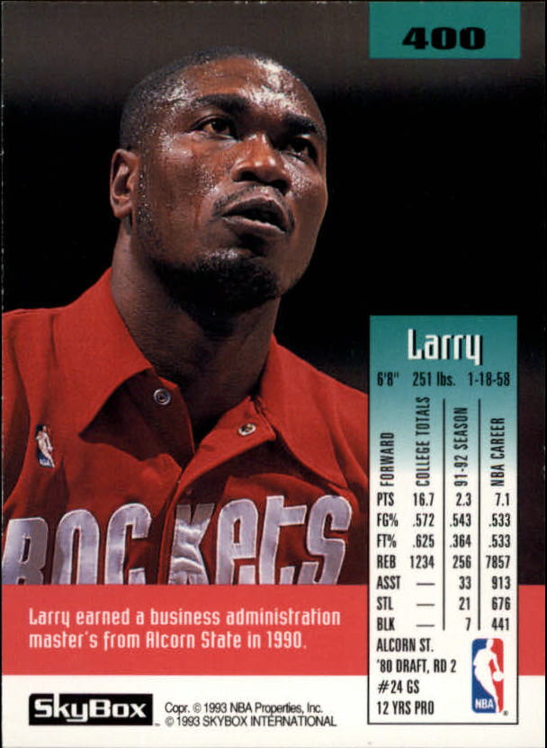 1992-93 SkyBox #400 Larry Smith back image