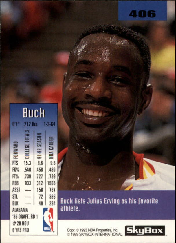 1992-93 SkyBox #406 Buck Johnson back image