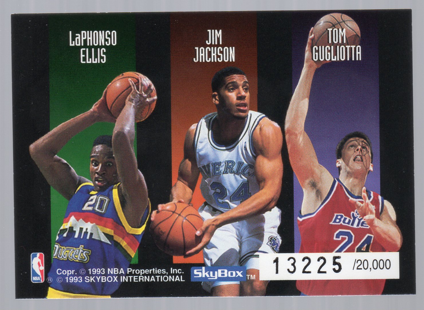 1992-93 SkyBox #NNO Head of the Class/LaPhonso Ellis/Tom Gugliotta/Christian Laettner/Alonzo Mourning/Shaquille O'Neal/Walt Williams back image