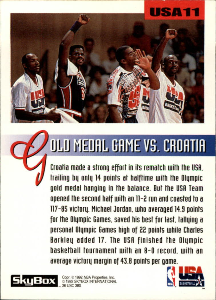 1992-93 SkyBox Olympic Team #USA11 Michael Jordan back image