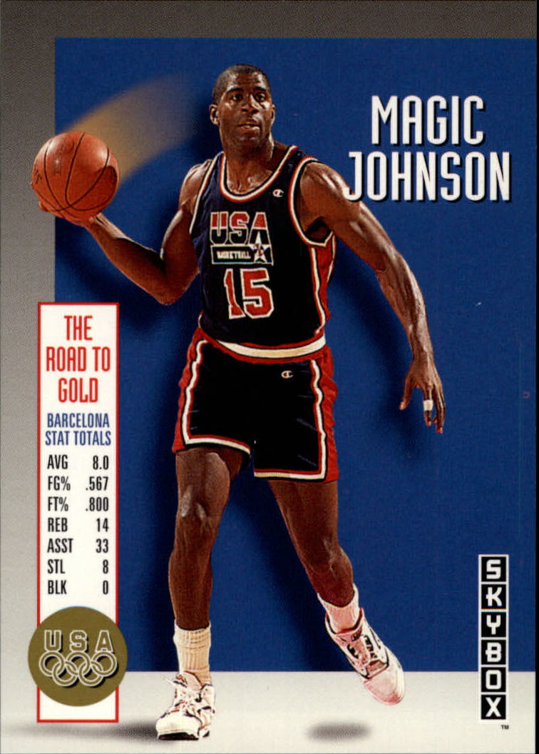 1992-93 SkyBox Olympic Team #USA12 Magic Johnson - NM-MT