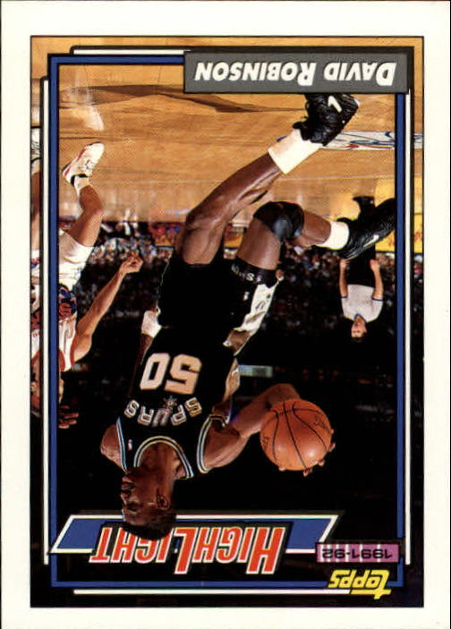 1992-93 Topps #4 David Robinson HL/Admiral Ranks High In Five 4/19/92