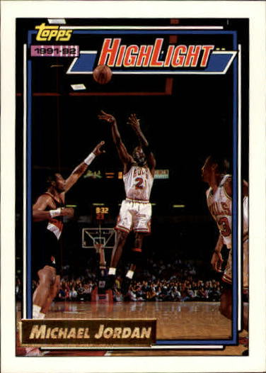 1992-93 Topps Gold #3 Michael Jordan HL/Michael Lights It/Up 6/3/92