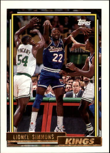 1992-93 Topps Gold #22 Lionel Simmons UER/(Misspelled Lionell/on card front)