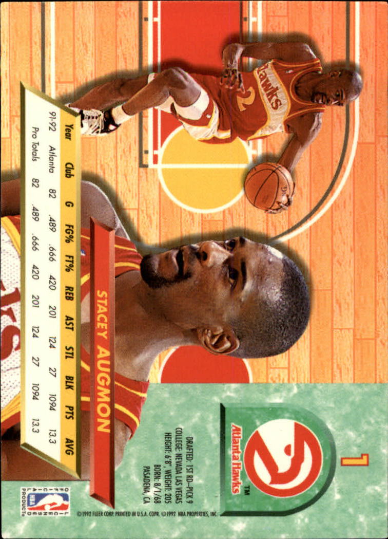 1992-93 Ultra #1 Stacey Augmon back image