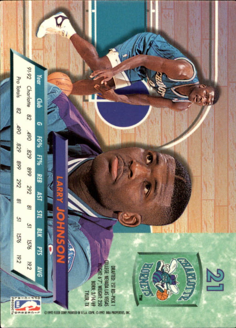 1992-93 Ultra #21 Larry Johnson back image