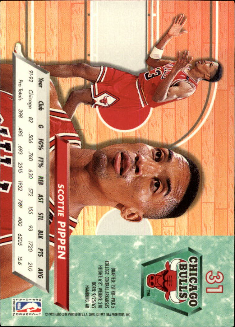 1992-93 Ultra #31 Scottie Pippen back image
