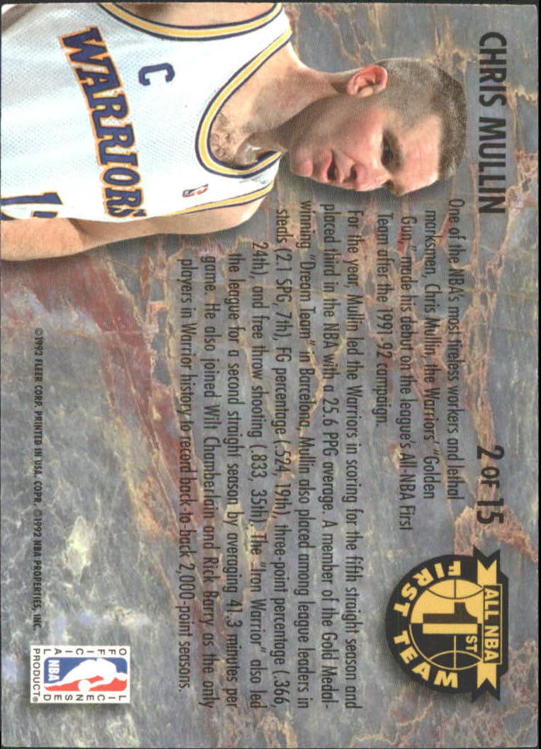 1992-93 Ultra All-NBA #2 Chris Mullin back image