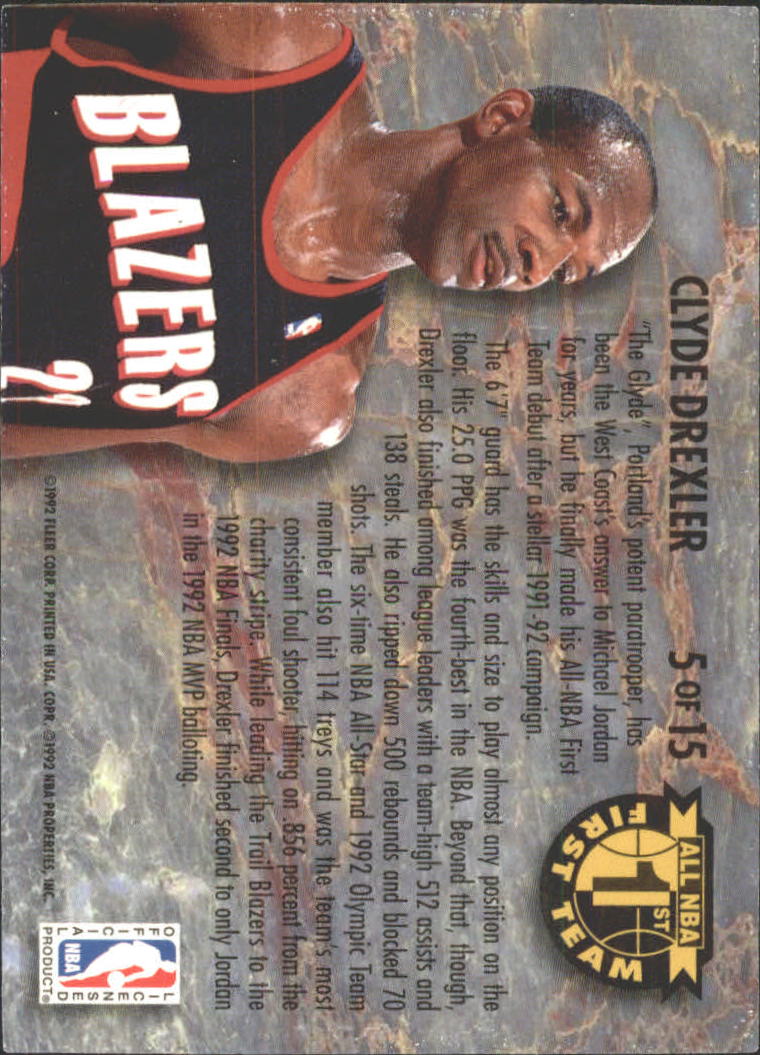 1992-93 Ultra All-NBA #5 Clyde Drexler back image