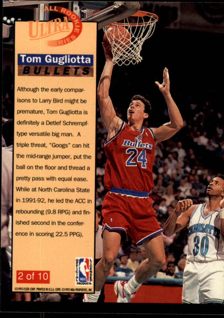 1992-93 Ultra All-Rookies #2 Tom Gugliotta back image