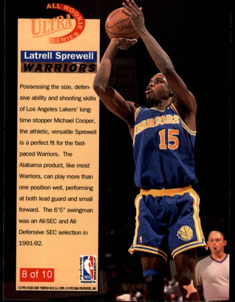 1992-93 Ultra All-Rookies #8 Latrell Sprewell back image