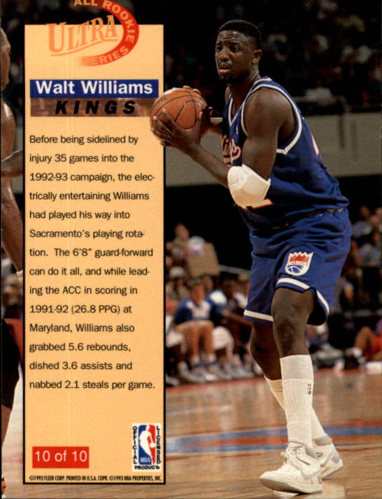1992-93 Ultra All-Rookies #10 Walt Williams back image