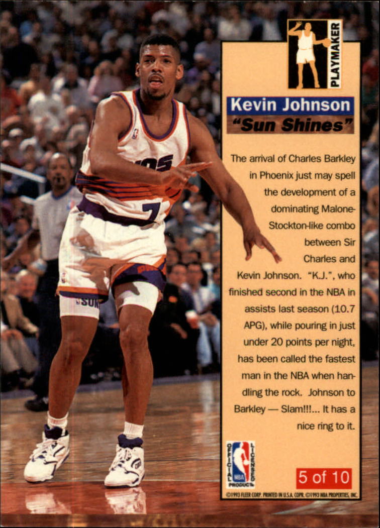 1992-93 Ultra Playmakers #5 Kevin Johnson back image