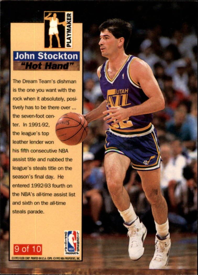 1992-93 Ultra Playmakers #9 John Stockton back image