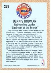 1992-93 Fleer #239 Dennis Rodman LL back image