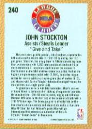 1992-93 Fleer #240 John Stockton LL back image