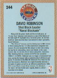 1992-93 Fleer #244 David Robinson LL back image