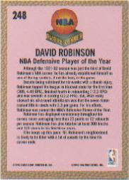 1992-93 Fleer #248 David Robinson POY back image