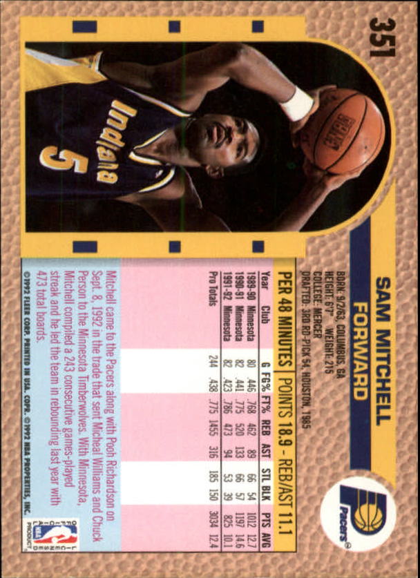 B0464- 1992-93 Fleer Basketball #s 251-444 +Inserts -You Pick- 15+ FREE US SHIP - Picture 175 of 385
