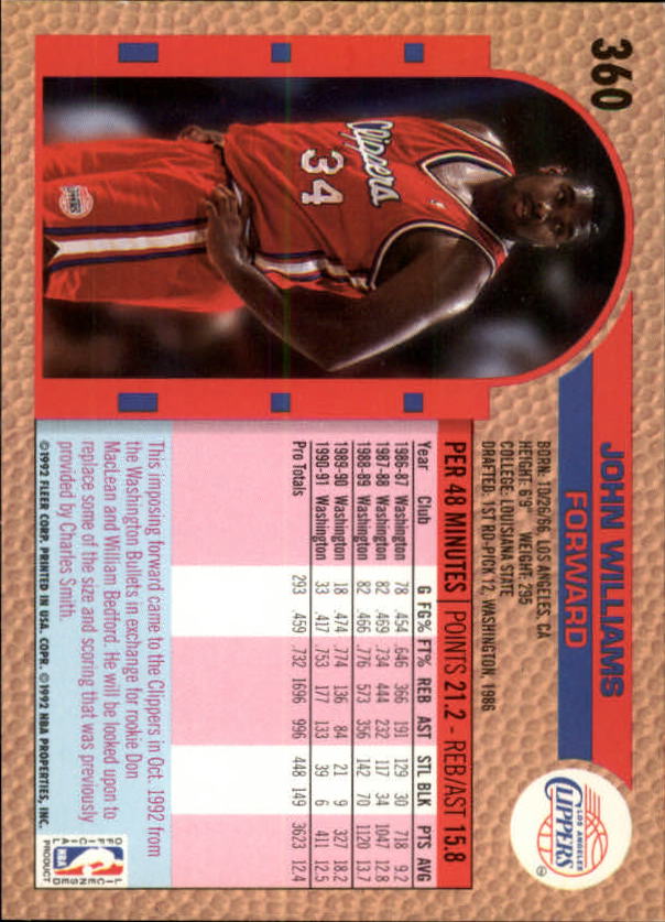 B0464- 1992-93 Fleer Basketball #s 251-444 +Inserts -You Pick- 15+ FREE US SHIP - Picture 193 of 385