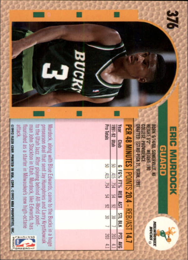 B0464- 1992-93 Fleer Basketball #s 251-444 +Inserts -You Pick- 15+ FREE US SHIP - Picture 225 of 385