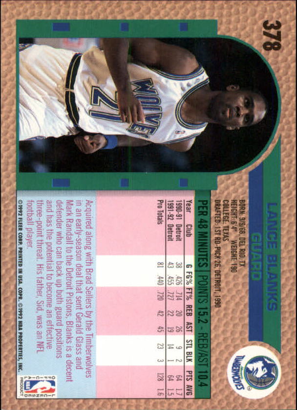 B0464- 1992-93 Fleer Basketball #s 251-444 +Inserts -You Pick- 15+ FREE US SHIP - Picture 229 of 385