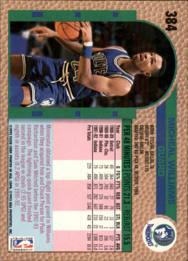 B0464- 1992-93 Fleer Basketball #s 251-444 +Inserts -You Pick- 15+ FREE US SHIP - Picture 239 of 385