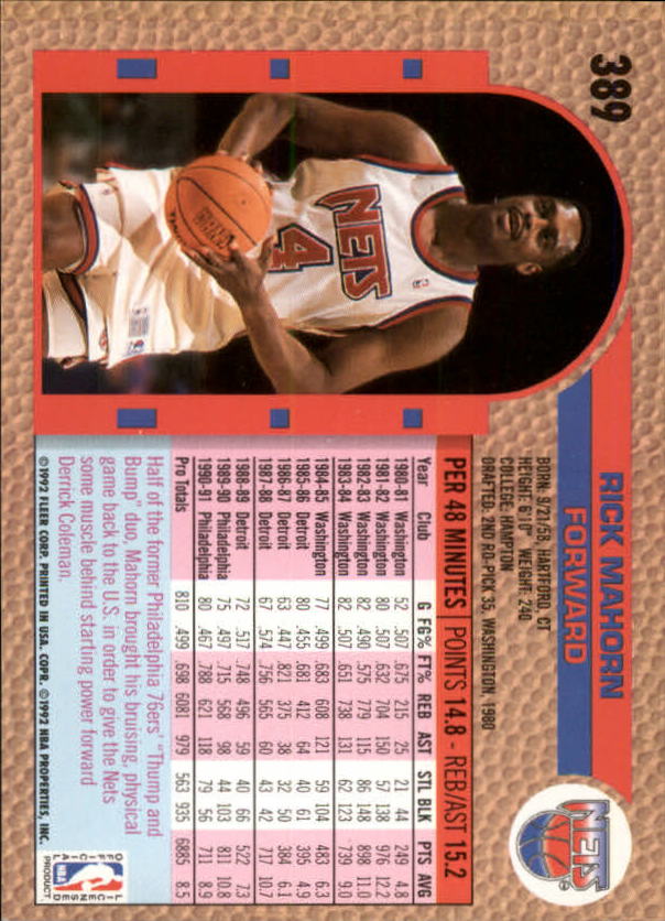 B0464- 1992-93 Fleer Basketball #s 251-444 +Inserts -You Pick- 15+ FREE US SHIP - Picture 249 of 385