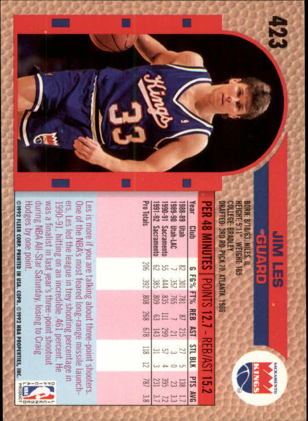 B0464- 1992-93 Fleer Basketball #s 251-444 +Inserts -You Pick- 15+ FREE US SHIP - Picture 315 of 385