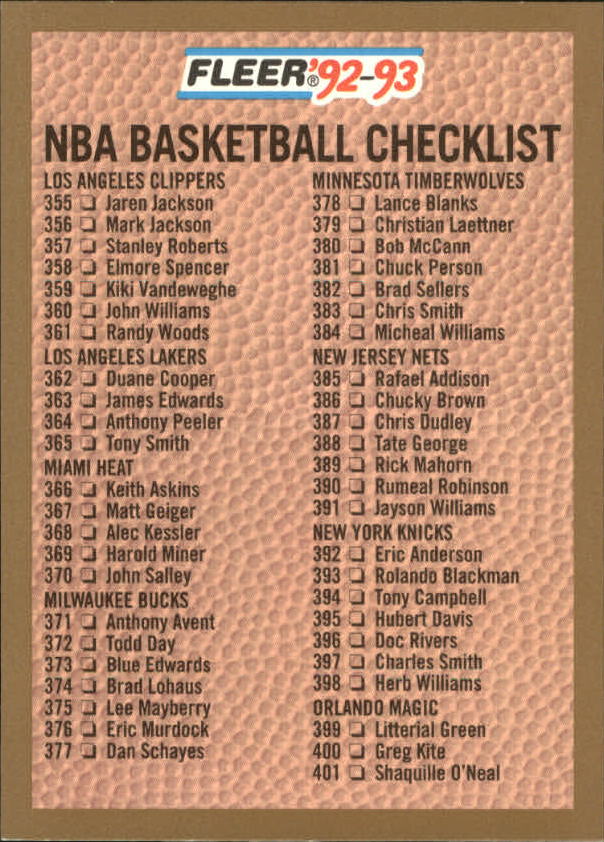 B0464- 1992-93 Fleer Basketball #s 251-444 +Inserts -You Pick- 15+ FREE US SHIP - Picture 356 of 385