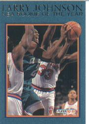 1992-93 Fleer Larry Johnson #2 Larry Johnson/(Driving through/traffic against Knicks)