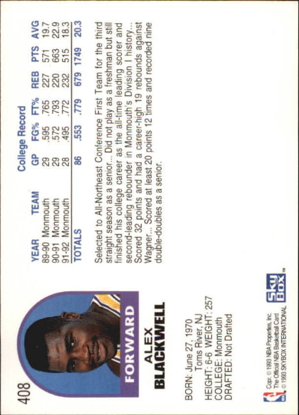 Sports Card Back