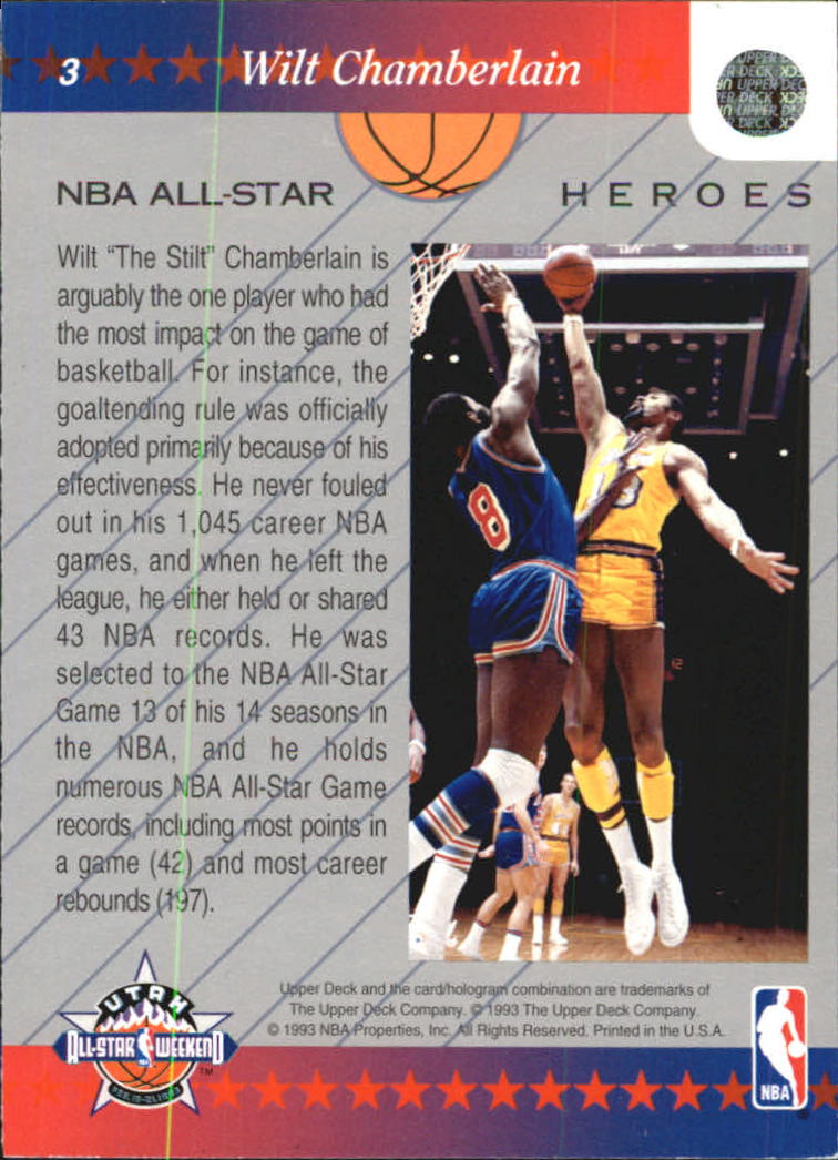 1992-93 Upper Deck All-Star Weekend Gold #3 Wilt Chamberlain back image