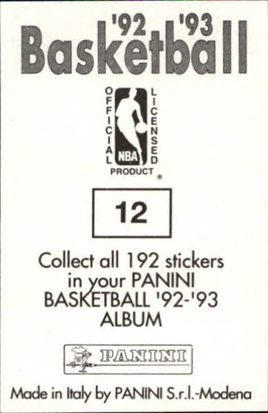 1992-93 Panini Stickers #12 Michael Jordan back image