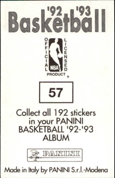 1992-93 Panini Stickers #57 Eddie Johnson back image
