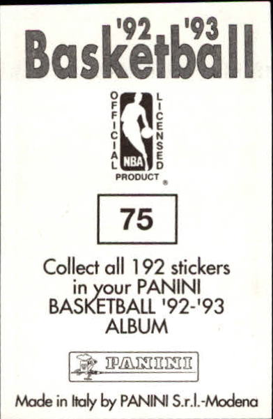 1992-93 Panini Stickers #75 Otis Thorpe back image