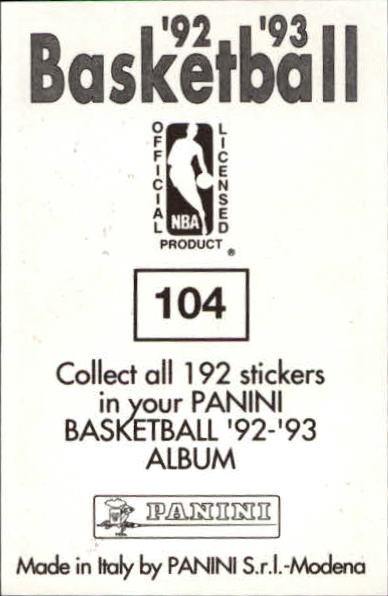 1992-93 Panini Stickers #104 Karl Malone back image