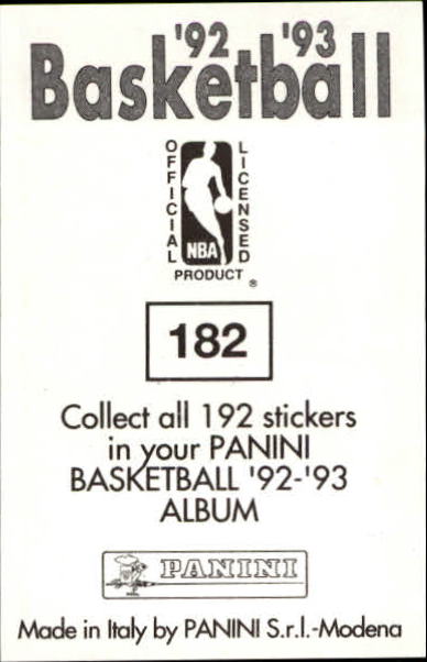 1992-93 Panini Stickers #182 Johnny Dawkins back image