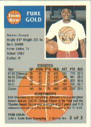 1992-93 Front Row LJ Pure Gold #2 Larry Johnson back image