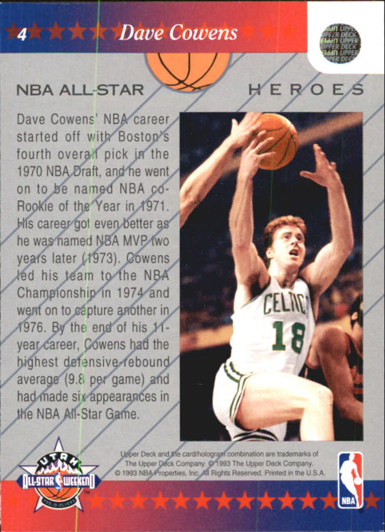 1992-93 Upper Deck All-Star Weekend #4 Dave Cowens back image