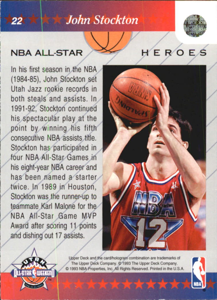 1992-93 Upper Deck All-Star Weekend #22 John Stockton back image