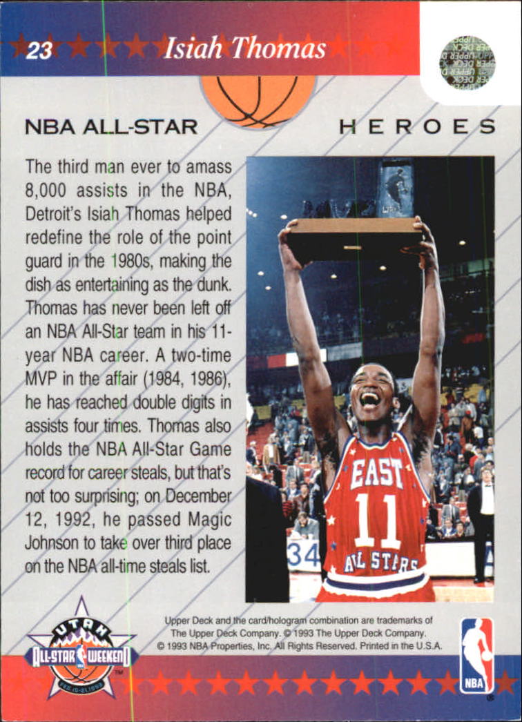1992-93 Upper Deck All-Star Weekend #23 Isiah Thomas back image