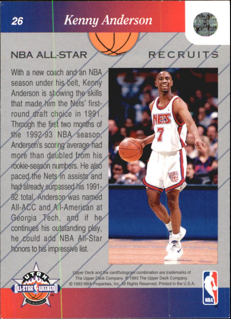 1992-93 Upper Deck All-Star Weekend #26 Kenny Anderson back image